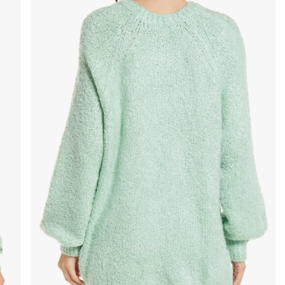 Topshop Boucle Oversize Sweater Mid Green - Picture 2 of 5